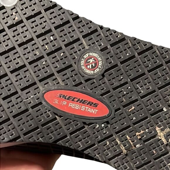 Skechers Comp Toe Shoes Woman’s 10 Uno SR Jhansi Navy Gray Slip Resistant - Picture 12 of 13